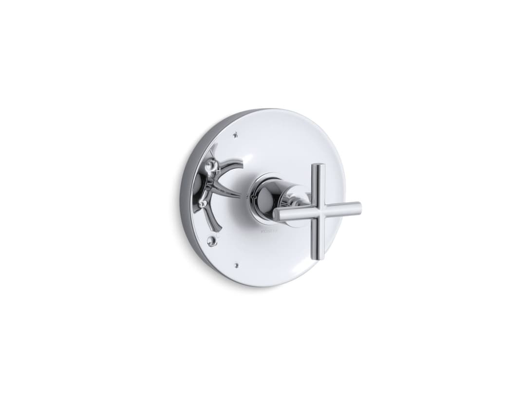 Kohler Purist Rite-Temp valve trim with cross handle - Polished Chrome by Kohler