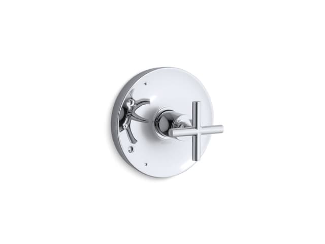 Kohler Purist Rite-Temp valve trim with cross handle - Polished Chrome