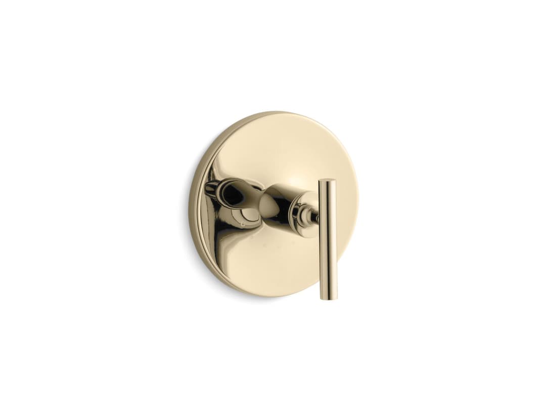 Kohler Purist MasterShower temperature control valve trim with lever handle - Vibrant French Gold by Kohler