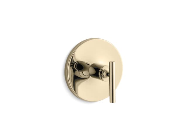 Kohler Purist MasterShower temperature control valve trim with lever handle - Vibrant French Gold