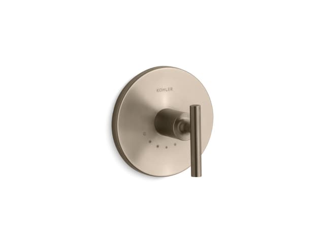 Kohler Purist MasterShower temperature control valve trim with lever handle - Vibrant Brushed Bronze