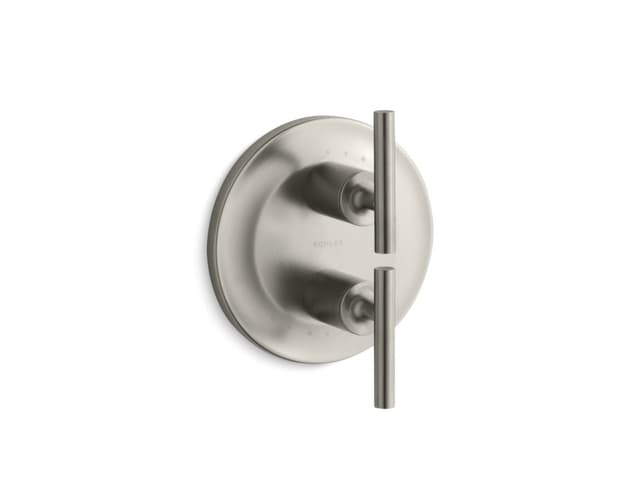 Kohler Purist MasterShower temperature and volume control valve trim - Vibrant Brushed Nickel