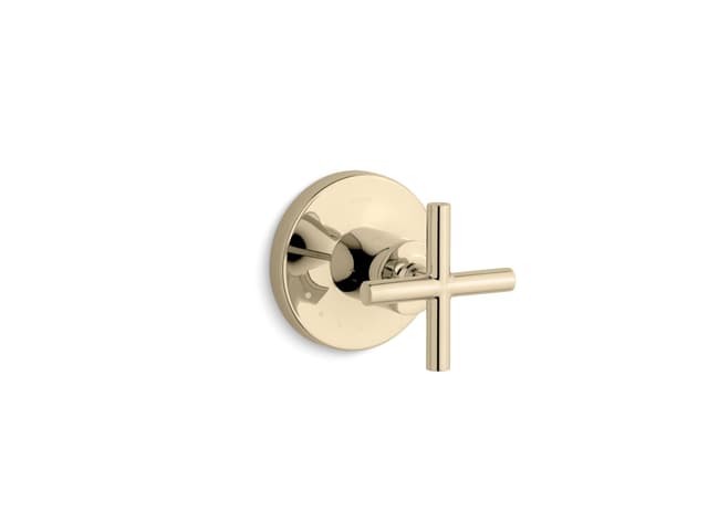 Kohler Purist MasterShower volume control valve trim with cross handle - Vibrant French Gold