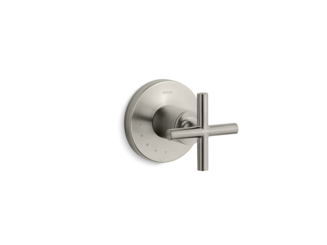 Kohler Purist MasterShower volume control valve trim with cross handle - Vibrant Brushed Nickel by Kohler