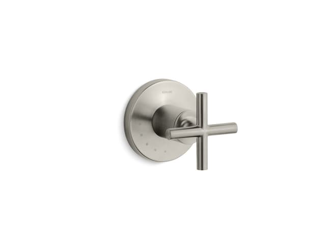 Kohler Purist MasterShower volume control valve trim with cross handle - Vibrant Brushed Nickel