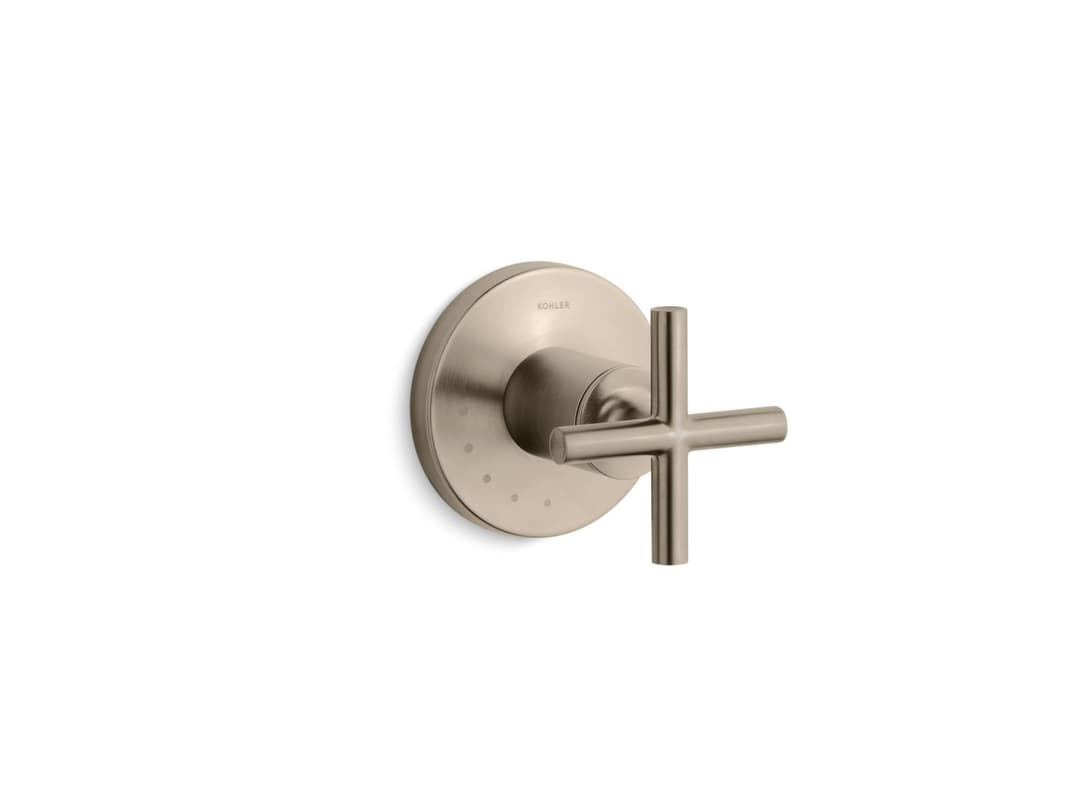 Kohler Purist MasterShower volume control valve trim with cross handle - Vibrant Brushed Bronze by Kohler