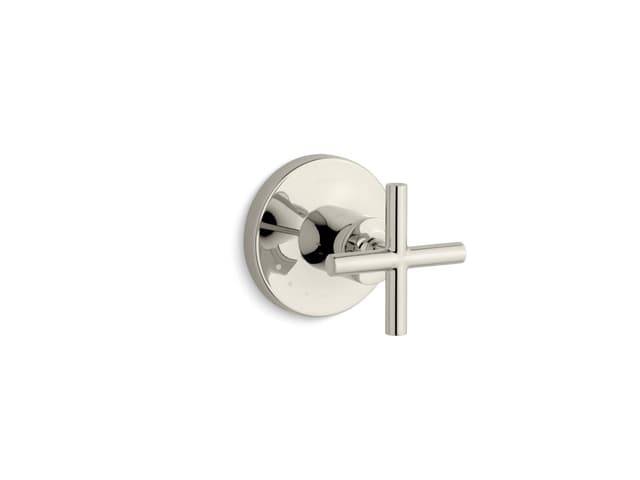 Kohler Purist MasterShower volume control valve trim with cross handle - Vibrant Polished Nickel