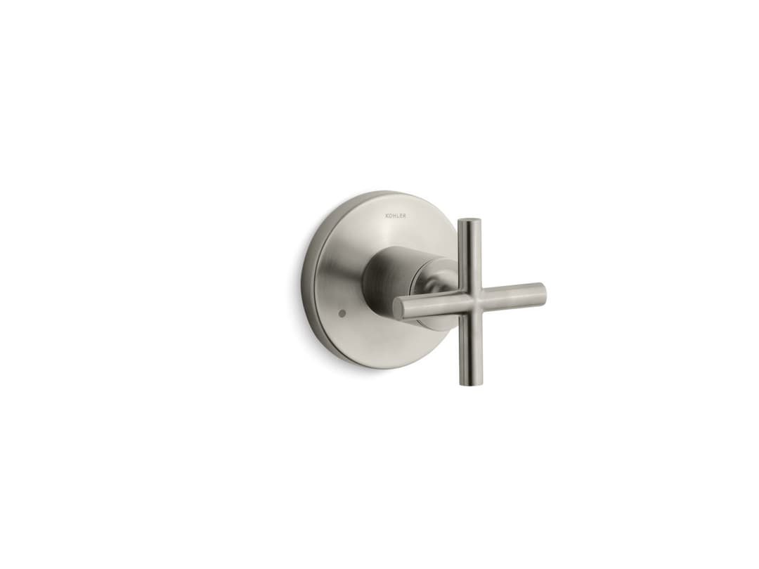 Kohler Purist MasterShower transfer valve trim with cross handle - Vibrant Brushed Nickel by Kohler