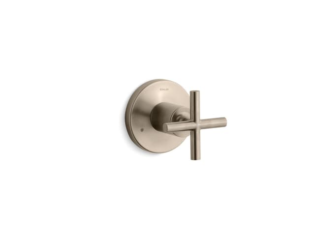 Kohler Purist MasterShower transfer valve trim with cross handle - Vibrant Brushed Bronze