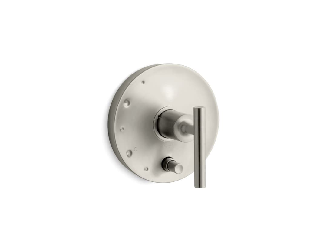 Kohler Purist Rite-Temp valve trim with push-button diverter and lever handle - Vibrant Brushed Nickel by Kohler
