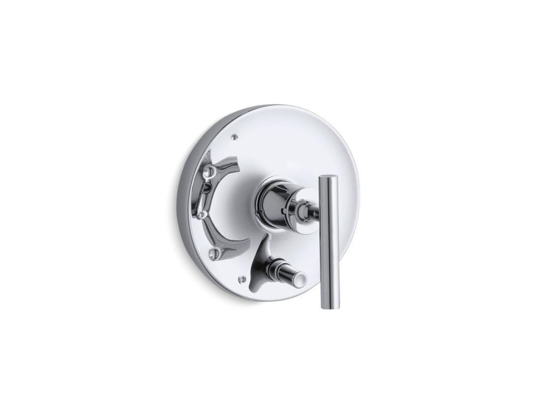 Kohler Purist Rite-Temp valve trim with push-button diverter and lever handle - Polished Chrome by Kohler