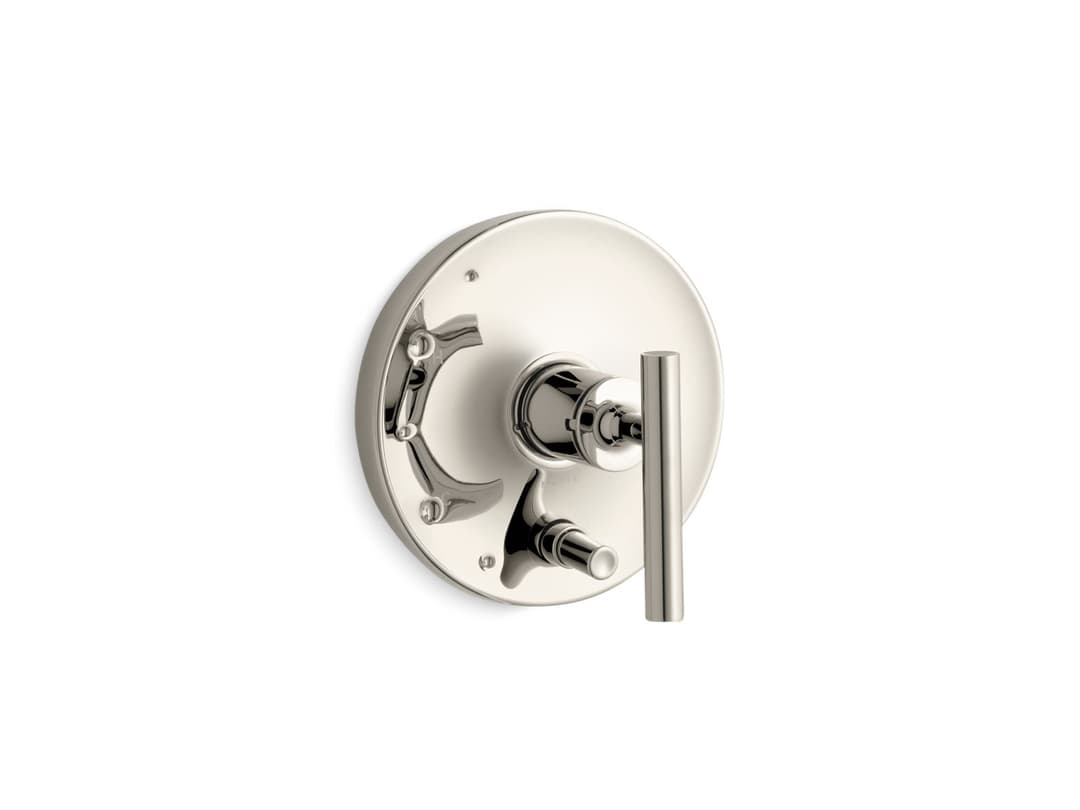 Kohler Purist Rite-Temp valve trim with push-button diverter and lever handle - Vibrant Polished Nickel by Kohler