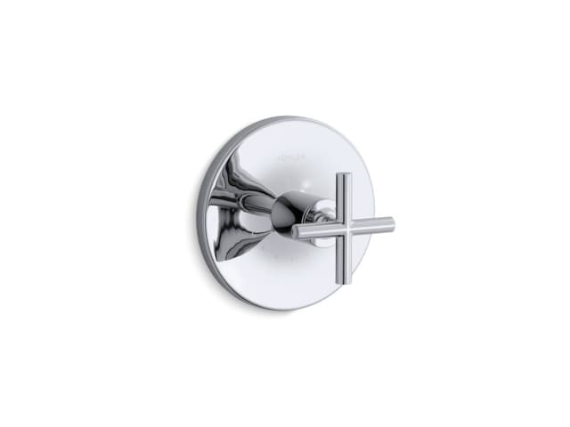 Kohler Purist MasterShower temperature control valve trim with cross handle - Polished Chrome