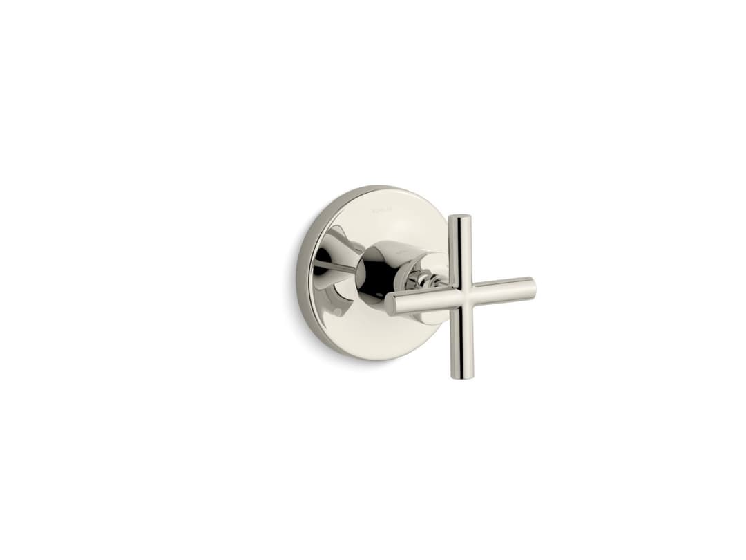 Kohler Purist MasterShower transfer valve trim with cross handle - Vibrant Polished Nickel by Kohler