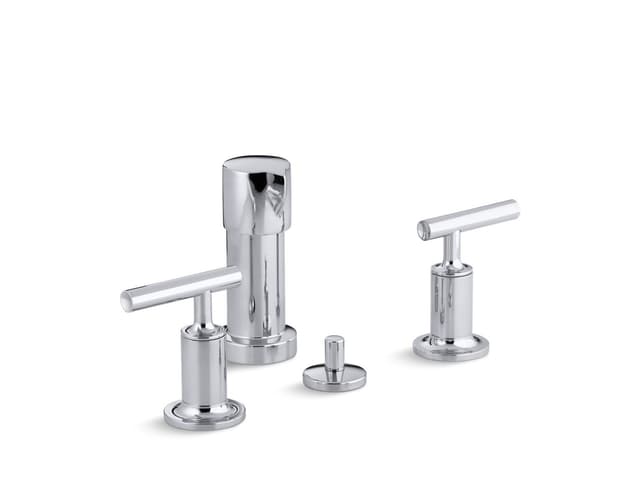 Kohler Purist Vertical spray bidet faucet with lever handles - Polished Chrome