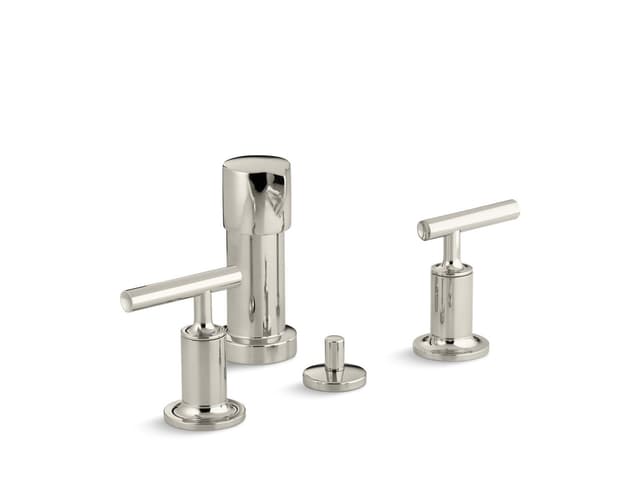 Kohler Purist Vertical spray bidet faucet with lever handles - Vibrant Polished Nickel