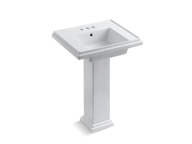 Kohler Tresham 24'' square pedestal bathroom sink - White