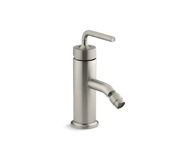 Kohler Purist Horizontal swivel spray aerator bidet faucet with straight lever handle - Vibrant Brushed Nickel