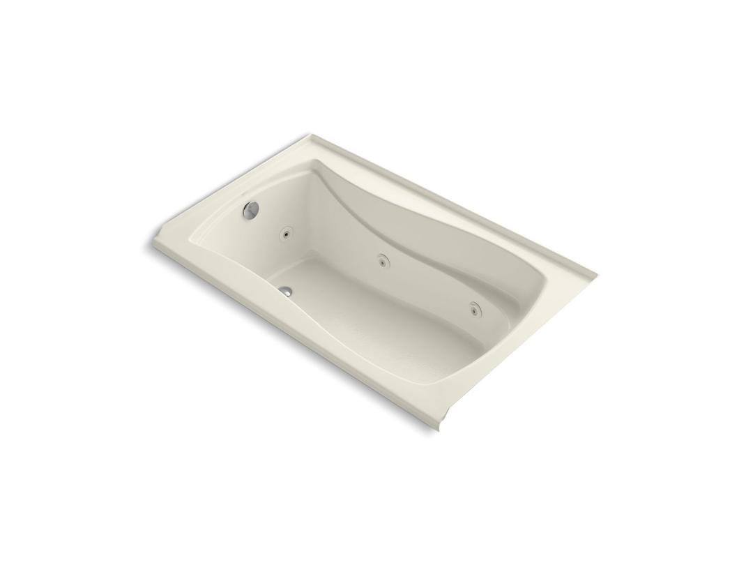 Kohler Mariposa 60'' x 36'' alcove whirlpool with integral flange, left-hand drain and heater - Biscuit by Kohler