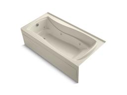Kohler Mariposa 72'' x 36'' alcove whirlpool bath with integral apron, integral flange and left-hand drain - Biscuit - image 2