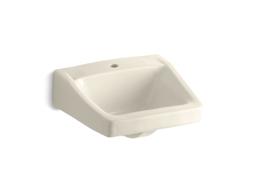 Kohler ChesapeakeE 19-1/4'' x 17-1/4'' wall-mount/concealed arm carrier bathroom sink with single faucet hole - Biscuit - image 4