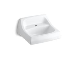 Kohler KingstonE 21-1/4'' x 18-1/8'' wall-mount/concealed arm carrier arm bathroom sink with single faucet hole - White - image 1