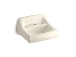 Kohler KingstonE 21-1/4'' x 18-1/8'' wall-mount/concealed arm carrier bathroom sink with single faucet hole and right-hand soap dispenser hole - White - image 2