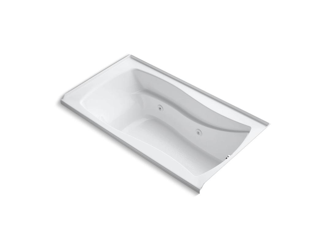 Kohler Mariposa 66'' x 35-7/8'' alcove whirlpool with integral flange, right-hand drain and heater - White by Kohler