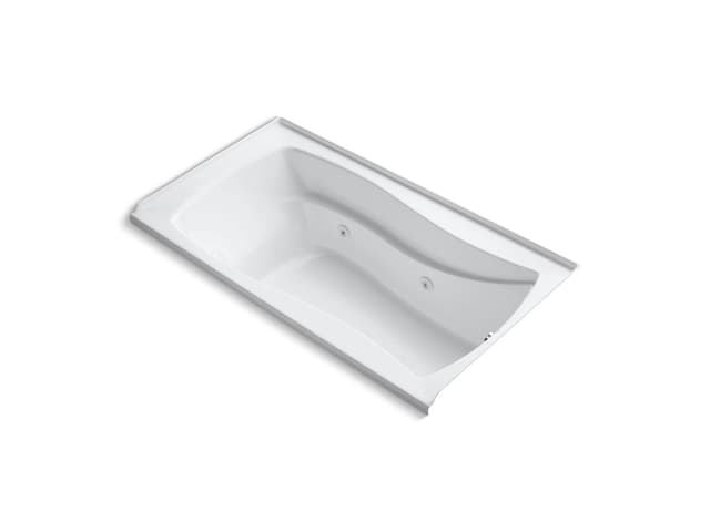 Kohler Mariposa 66'' x 35-7/8'' alcove whirlpool with integral flange, right-hand drain and heater - White