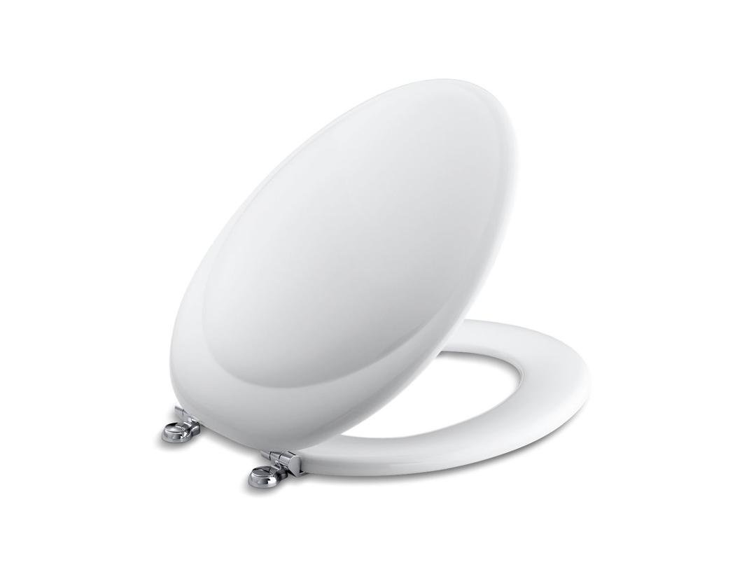Revival(R) elongated toilet seat with Polished Chrome hinges by Kohler