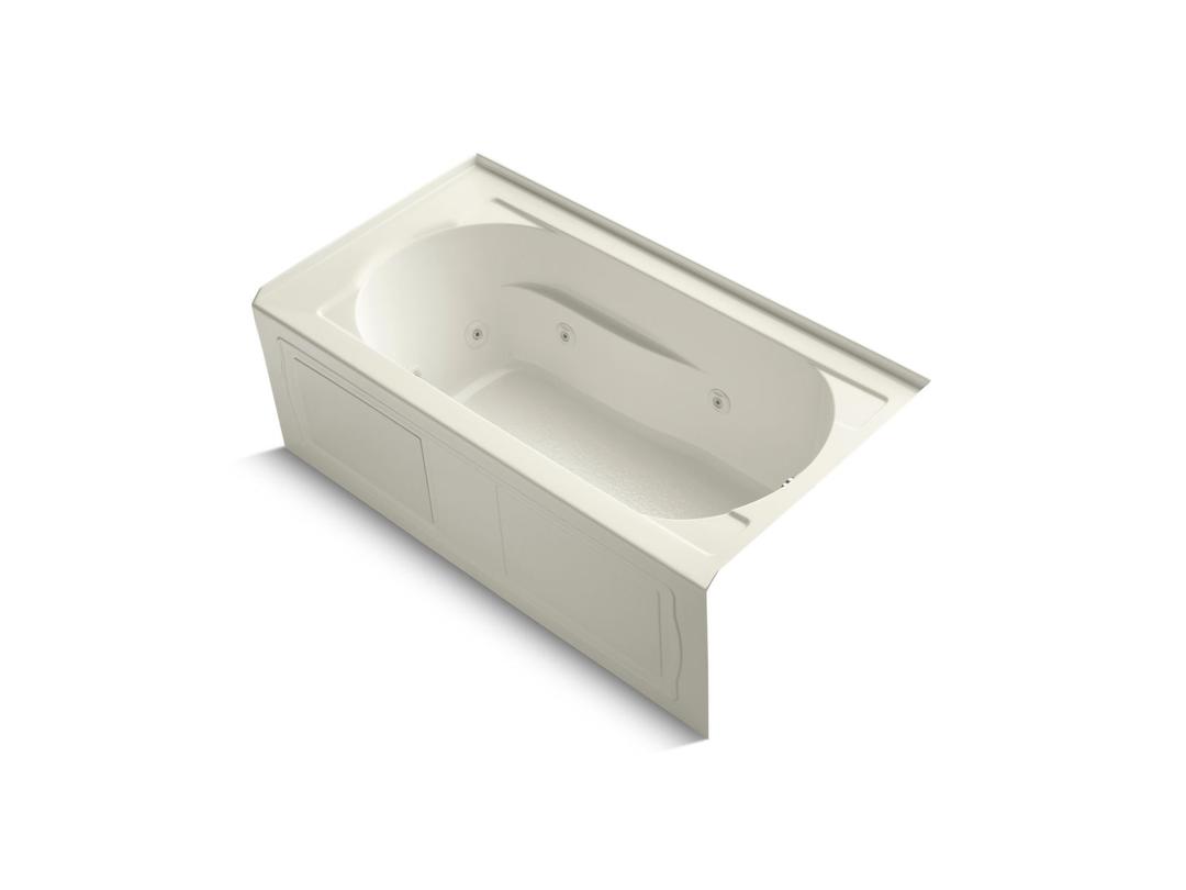 Kohler Devonshire 60'' x 32'' alcove whirlpool bath with integral apron and right-hand drain - Biscuit by Kohler