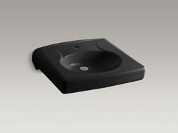 BrenhamE Wall-mount or concealed carrier arm mount commercial bathroom sink with single faucet hole and no overflow - White - image 3