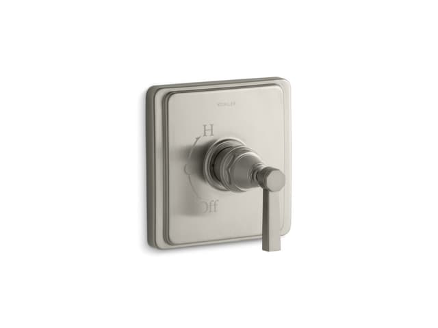 Kohler Pinstripe Pure Rite-Temp valve trim with lever handle - Vibrant Brushed Nickel
