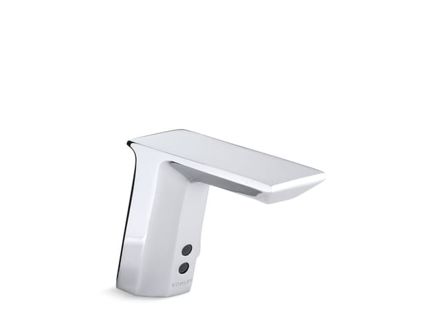 Kohler Geometric Touchless single-hole lavatory faucet with InsightE sensor technology and temperature mixer, HES-powered, 0.5 gpm - Polished Chrome