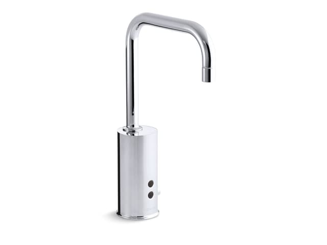 Kohler Gooseneck 0.5 gpm shelf-back commercial lavatory faucet with grid drain and lever handles - Polished Chrome
