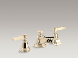 Kohler Pinstripe Widespread bathroom sink faucet with Lever handles, 1.2 gpm - Vibrant Polished Nickel - image 3