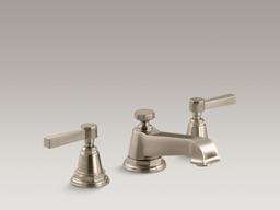 Kohler Pinstripe Widespread bathroom sink faucet with Lever handles, 1.2 gpm - Vibrant Brushed Nickel - image 4