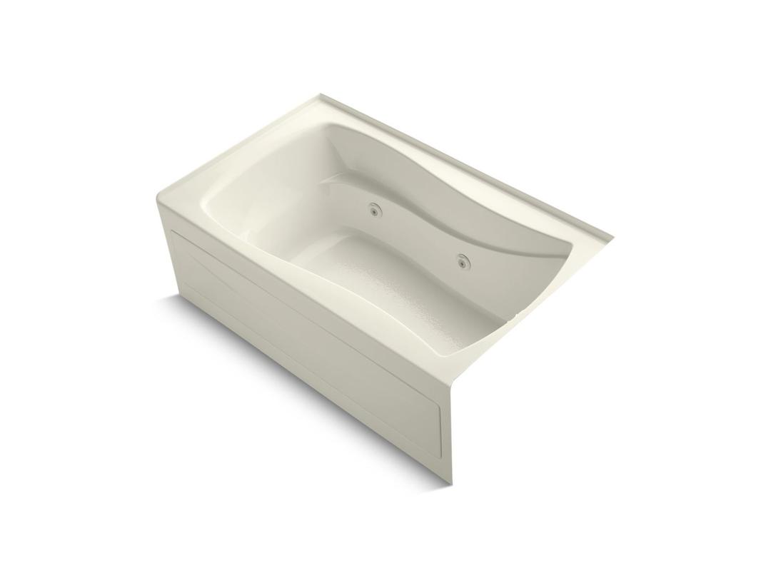 Kohler Mariposa 60'' x 36'' alcove whirlpool with integral apron, integral flange, right-hand drain and heater - Biscuit by Kohler