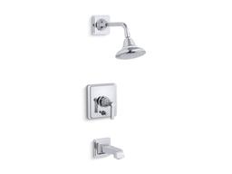Kohler Pinstripe Pure Rite-Temp bath and shower trim kit with push-button diverter and lever handle, 2.5 gpm - Polished Chrome - image 1