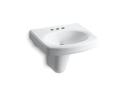 Kohler Pinoir 22'' oval wall-mount bathroom sink with glazed underside - White - image 1