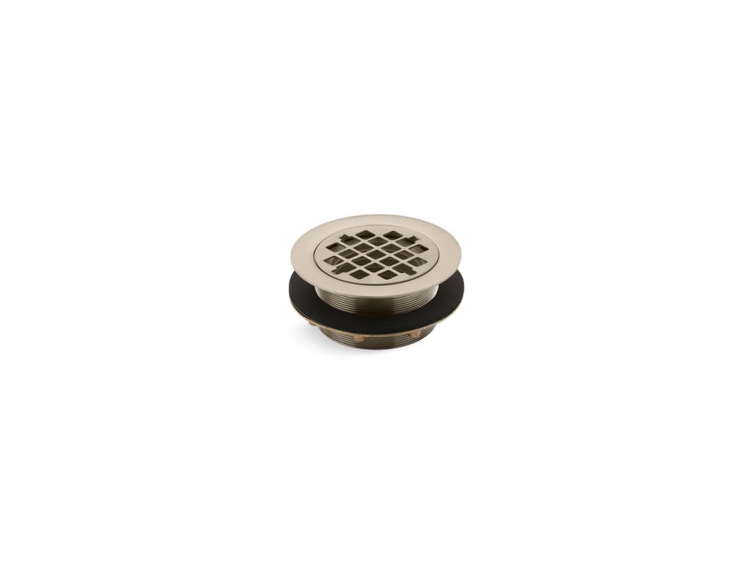 Kohler Round shower drain for use with plastic pipe, gasket included - Vibrant Brushed Bronze by Kohler