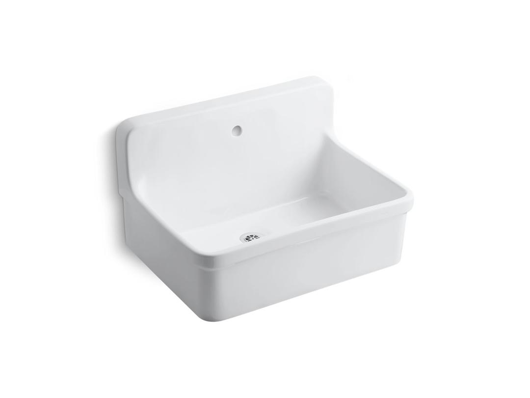 Kohler GilfordE 30'' x 22'' bracket-mount scrub-up/plaster sink with single faucet hole - White by Kohler