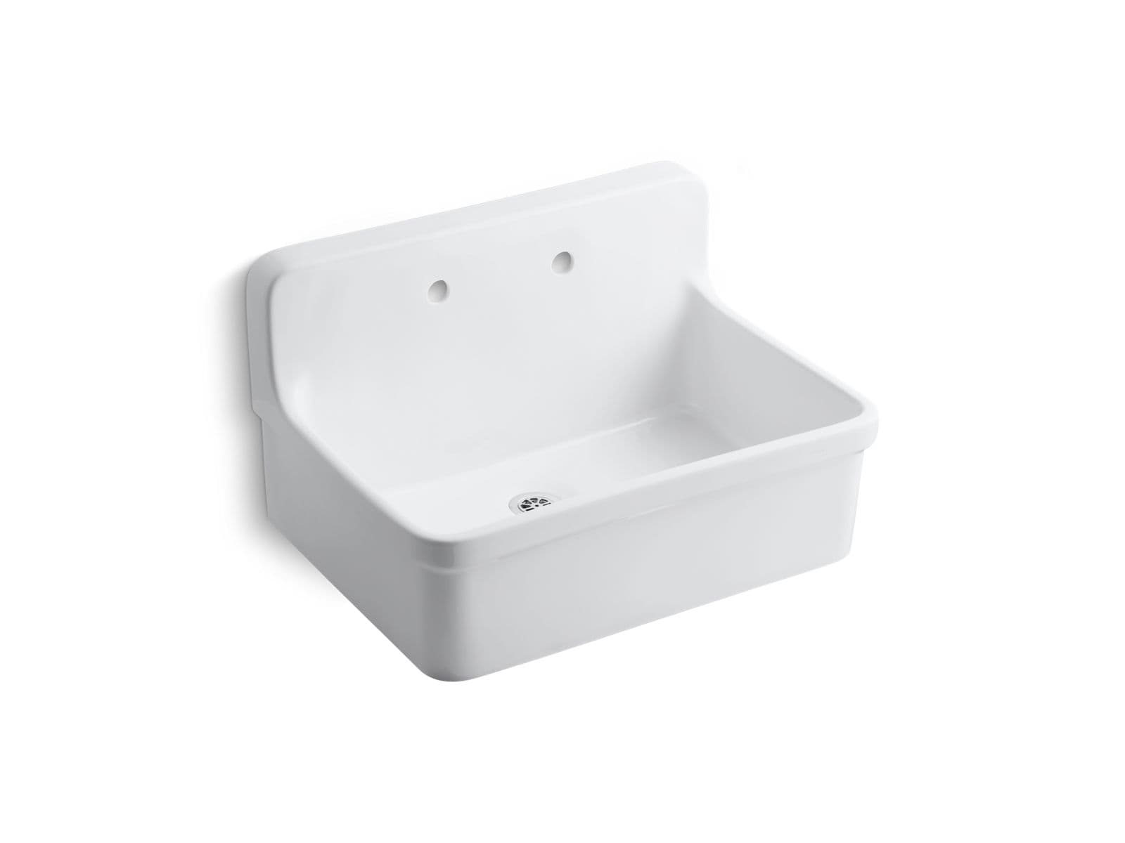 Kohler Gilford™ 30" x 22" bracket-mount scrub-up/plaster sink with 8" widespread faucet holes by Kohler