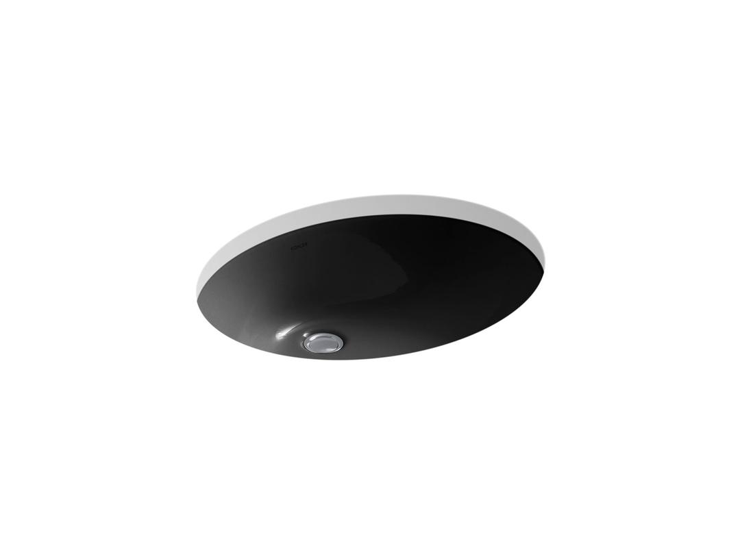 Kohler Caxton 21-1/4'' oval undermount bathroom sink - Black by Kohler