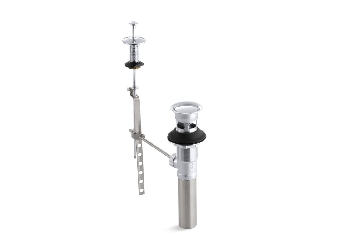 Kohler Standard pop-up drain, non-exposed, with lift rod - Polished Chrome by Kohler