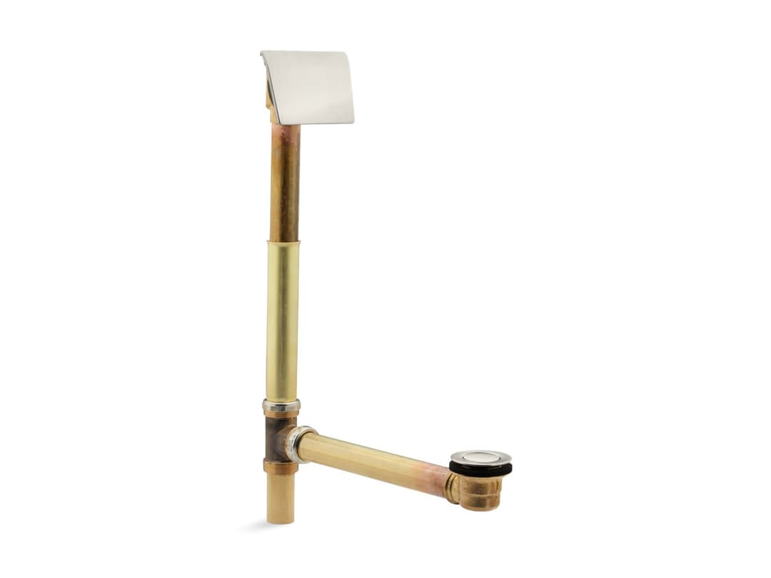 Kohler Tea-for-Two 1-1/2'' contoured pop-up drain and overflow for above- or through-the-floor installation - Vibrant Brushed Nickel by Kohler