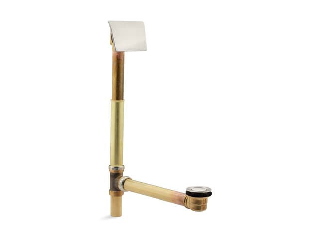 Kohler Tea-for-Two 1-1/2'' contoured pop-up drain and overflow for above- or through-the-floor installation - Vibrant Brushed Nickel