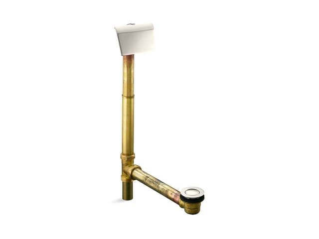 Kohler Tea-for-Two 1-1/2'' contoured pop-up drain and overflow for above- or through-the-floor installation - Vibrant Polished Nickel