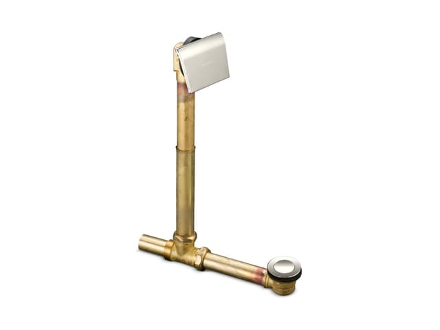 Kohler Tea-for-Two 1-1/2'' contoured pop-up drain and overflow for above- or through-the-floor installation - Vibrant Polished Nickel