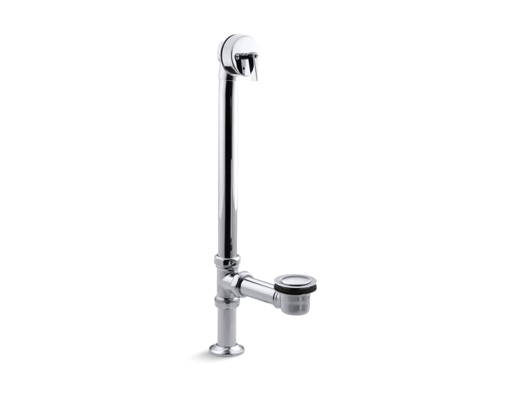 Kohler Artifacts 1-1/2'' pop-up bath drain for above- and through-the-floor freestanding bath installations - Polished Chrome by Kohler